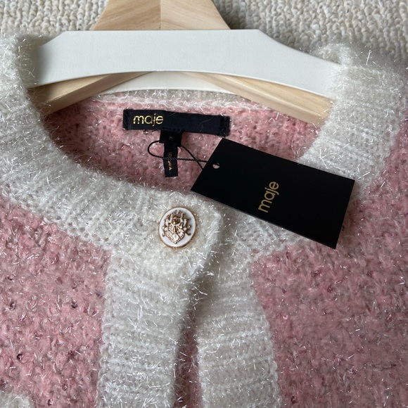 Maje Pale Pink Cardigan - Picture 3 of 5